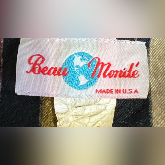 Vintage Beau Monde Cropped Bolero Jacket Geometric Print Made in USA - Picture 6 of 6